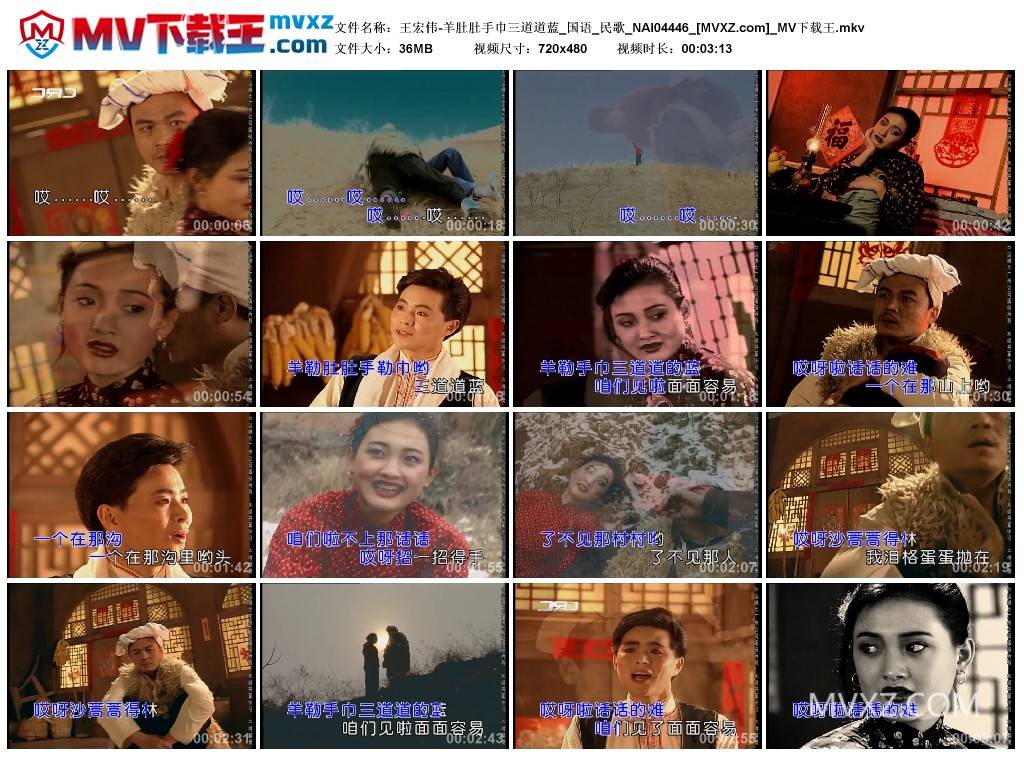 王宏伟-羊肚肚手巾三道道蓝_国语_民歌_NAI04446